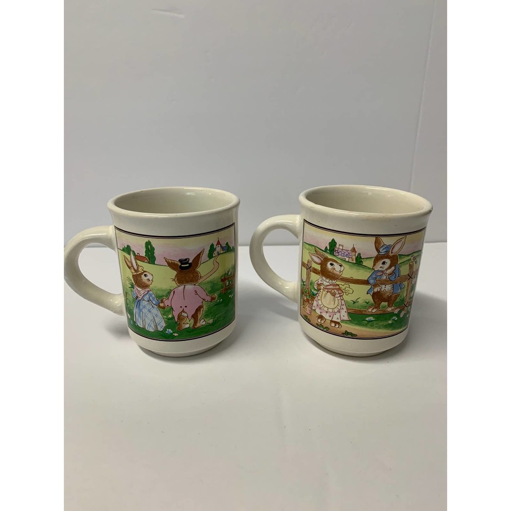 Lozapenco Bunny‎ Coffee Tea Mugs Set of 2